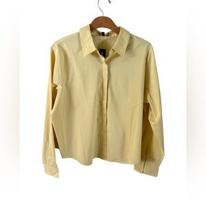 Express Light Yellow Button Down Blouse